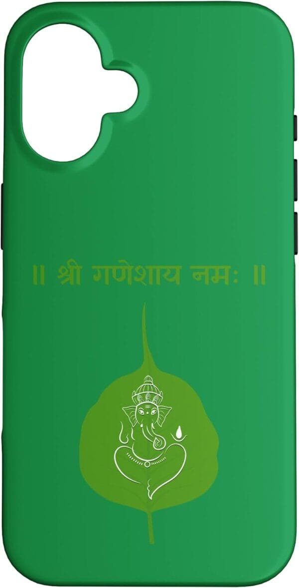 Ganapati, Ganesh, Shree Ganeshaya Namaha Leaf Sanskrit Puja iPhone Cases (Japan)
