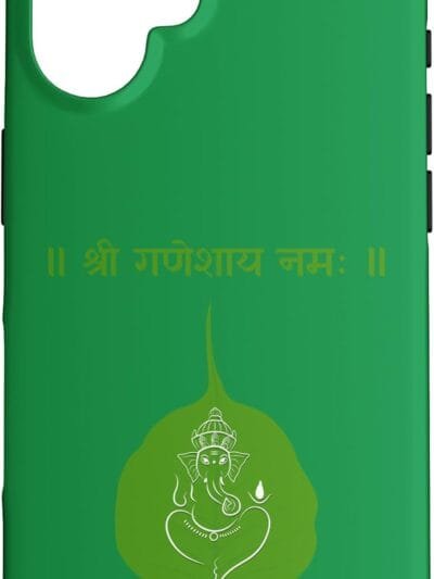 Ganapati, Ganesh, Shree Ganeshaya Namaha Leaf Sanskrit Puja iPhone Cases (France)