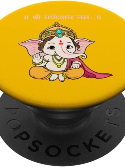Ganapati, Ganesh, Shree Ganeshaya Namaha Sanskrit Puja PopSocket (USA)