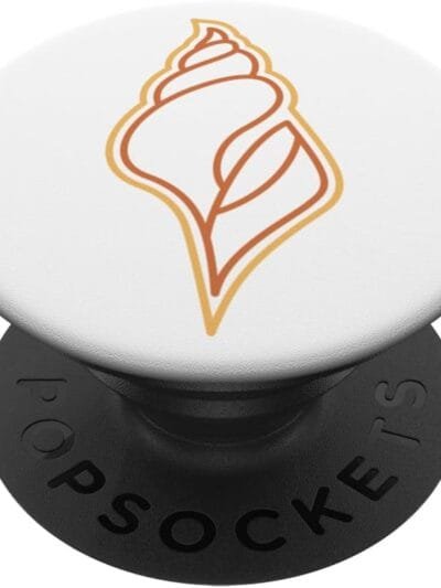 Hindu God Pooja Shankh, Conch Line Drawing PopSocket (UK)