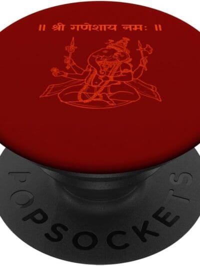 Ganapati, Ganesh, Shree Ganeshaya Namaha Sanskrit Puja PopSocket (Italy)
