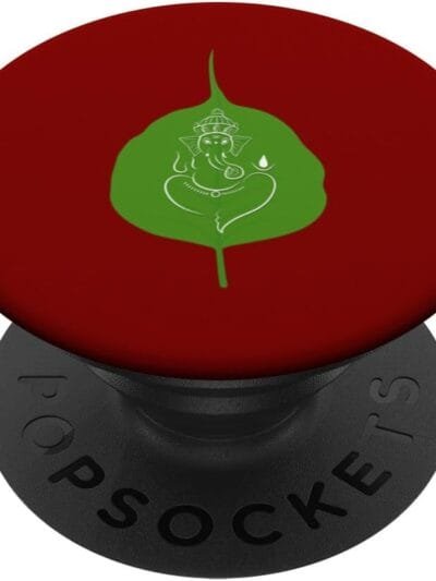 Ganapati, Ganesh, on Leaf Ganeshotsav Puja PopSocket (Germany)