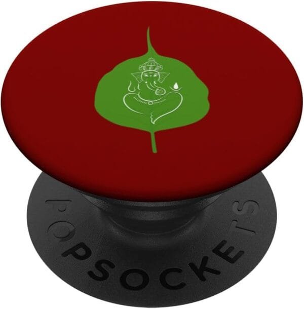 Ganapati, Ganesh, on Leaf Ganeshotsav Puja PopSocket (Spain)