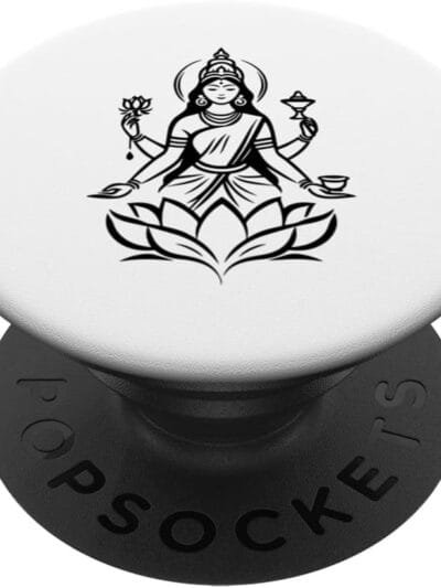Laxmi Mata, Diwali Indian Goddess on Lotus Flower Hindu Puja PopSocket (USA)