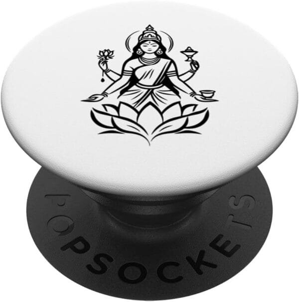 Laxmi Mata, Diwali Indian Goddess on Lotus Flower Hindu Puja PopSocket (Italy)