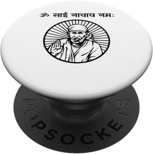 Sai Baba of Shirdi Blessing God Om Sai Nathaya Namaha Hindi PopSocket (USA)