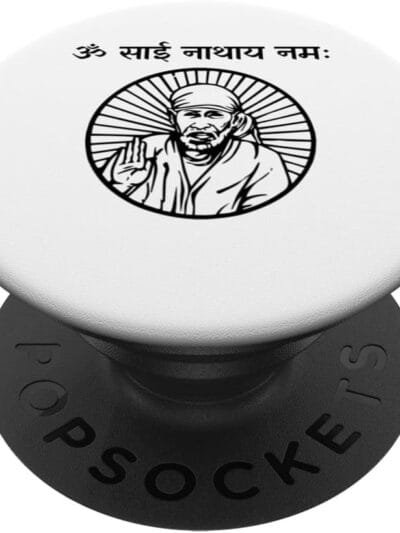Sai Baba of Shirdi Blessing God Om Sai Nathaya Namaha Hindi PopSocket (France)