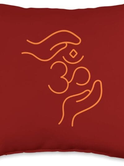 Hinduism Om, Sacred Pooja Hindu Temple Throw Pillow (USA)