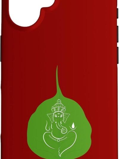 Ganapati, Ganesh, on Leaf Ganeshotsav Puja iPhone Cases (UK)