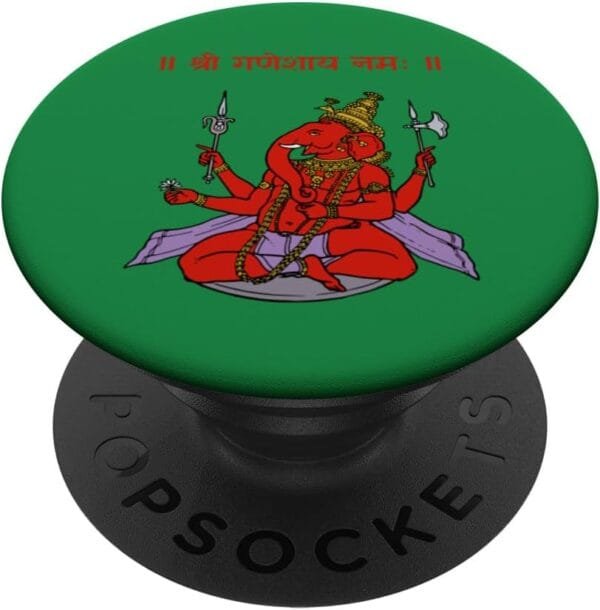 Ganapati, Ganesh, Shree Ganeshaya Namaha Sanskrit Puja PopSocket (UK)