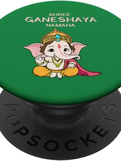 Ganapati, Ganesh, Shree Ganeshaya Namaha Ganeshotsav Puja PopSocket (UK)
