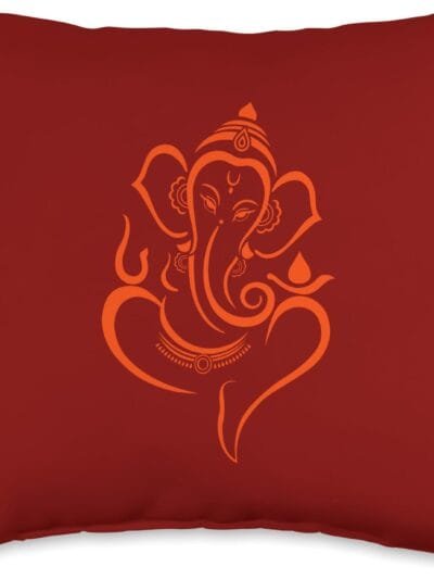 Ganapati, Ganesh, Shree Ganesh Om Ganeshotsav Puja Throw Pillow (USA)