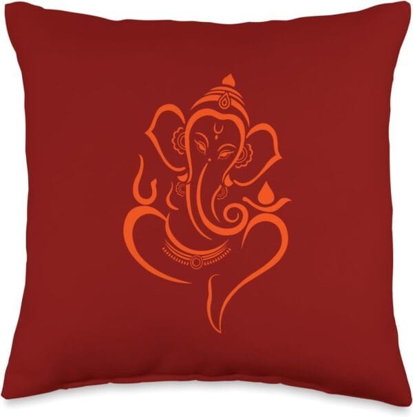 Ganapati, Ganesh, Shree Ganesh Om Ganeshotsav Puja Throw Pillow (USA)