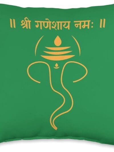 Ganapati, Ganesh, Shree Ganeshaya Namaha Sanskrit Puja Throw Pillow (USA)