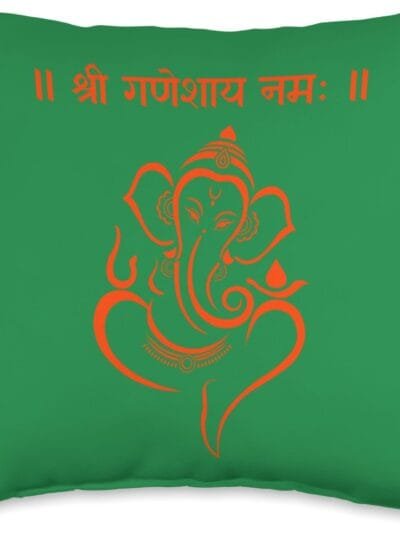 Ganapati, Ganesh, Shree Ganeshaya Namaha Sanskrit Om Puja Throw Pillow (USA)
