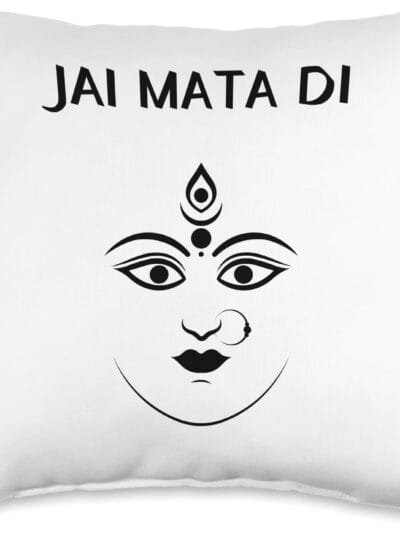 Durga Mata, Navratri Indian Goddess Face Jai Mata Di Pooja Throw Pillow (USA)