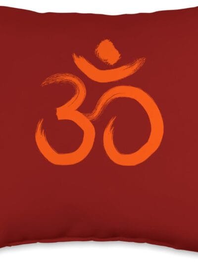 Hinduism Om, Sacred Pooja Hindu Temple Throw Pillow (USA)