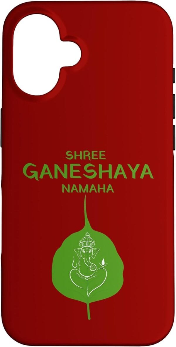 Ganapati, Ganesh, Shree Ganeshaya Namaha on Leaf Puja iPhone Cases (Germany)