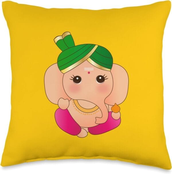 Ganapati, Ganesh, Baby Ganesha Ganeshotsav Puja Throw Pillow (USA)