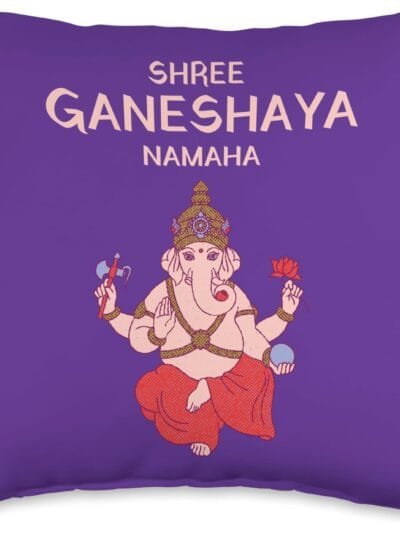 Ganapati, Ganesh, Shree Ganeshaya Namaha Ganeshotsav Puja Throw Pillow (USA)