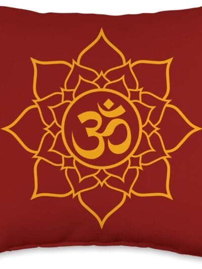 Hinduism Om, Sacred Pooja Hindu Temple Throw Pillow (USA)