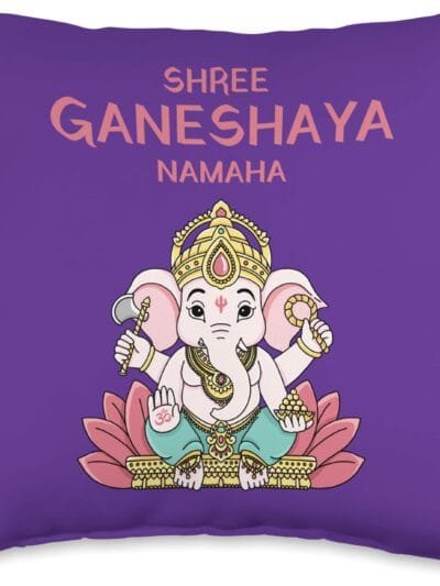 Ganapati, Ganesh, Shree Ganeshaya Namaha Ganeshotsav Puja Throw Pillow (USA)