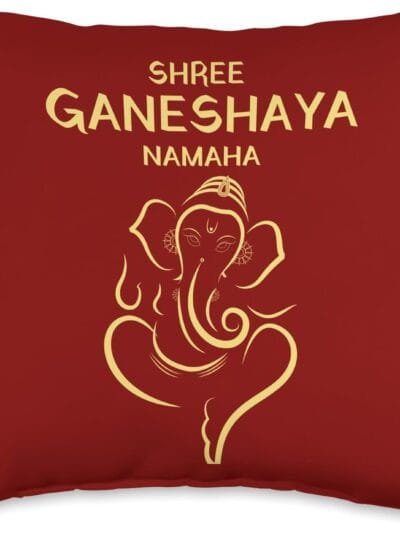 Ganapati, Ganesh, Shree Ganeshaya Namaha Ganeshotsav Puja Throw Pillow (USA)