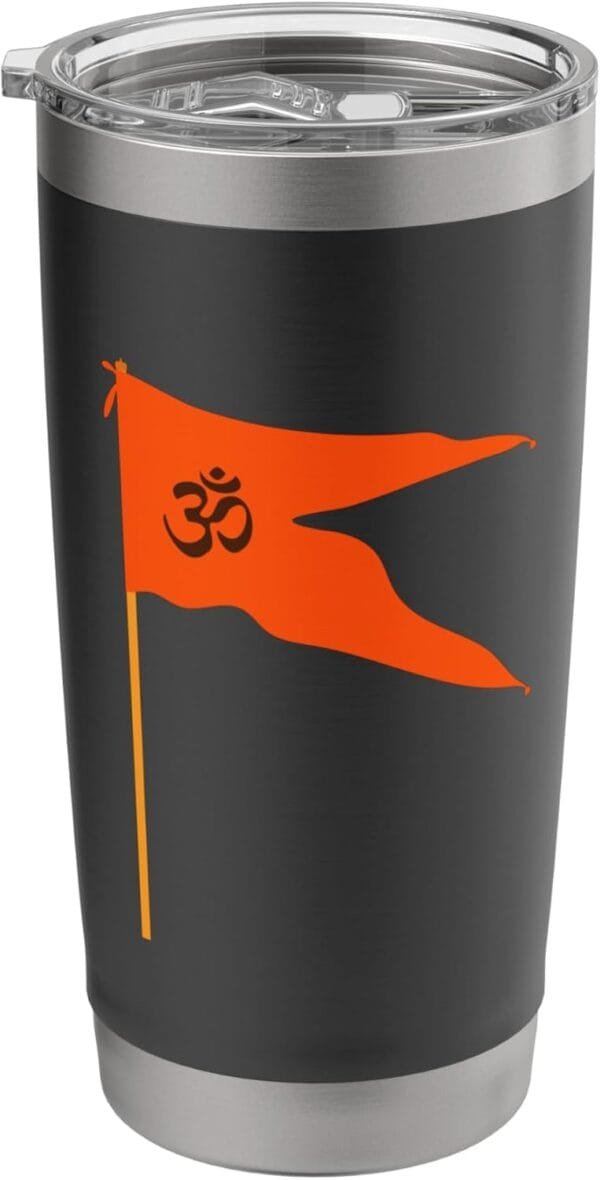 Hinduism Om Saffron Orange Flag, Sacred Pooja Hindu Temple TUMBLER (USA)