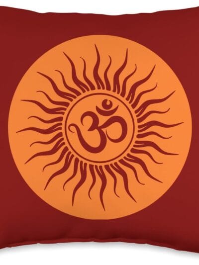 Hinduism Om, Sacred Pooja Hindu Temple Throw Pillow (USA)