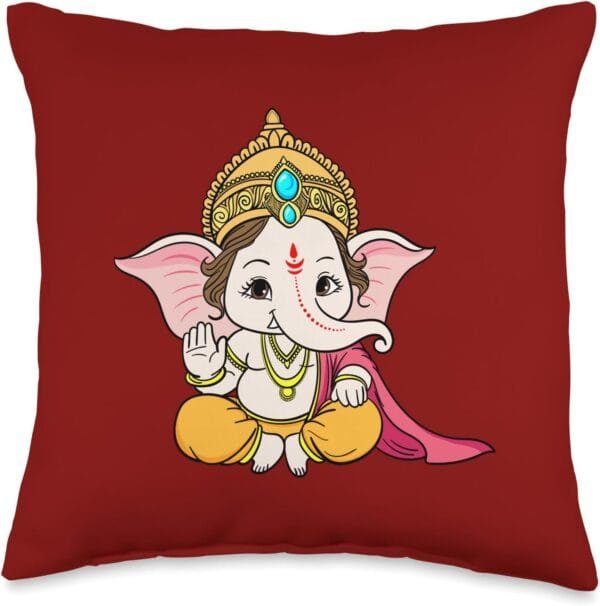 Ganapati, Ganesh, Ganeshotsav Puja Throw Pillow (USA)