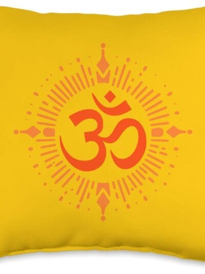 Hinduism Om, Sacred Pooja Hindu Temple Throw Pillow (USA)