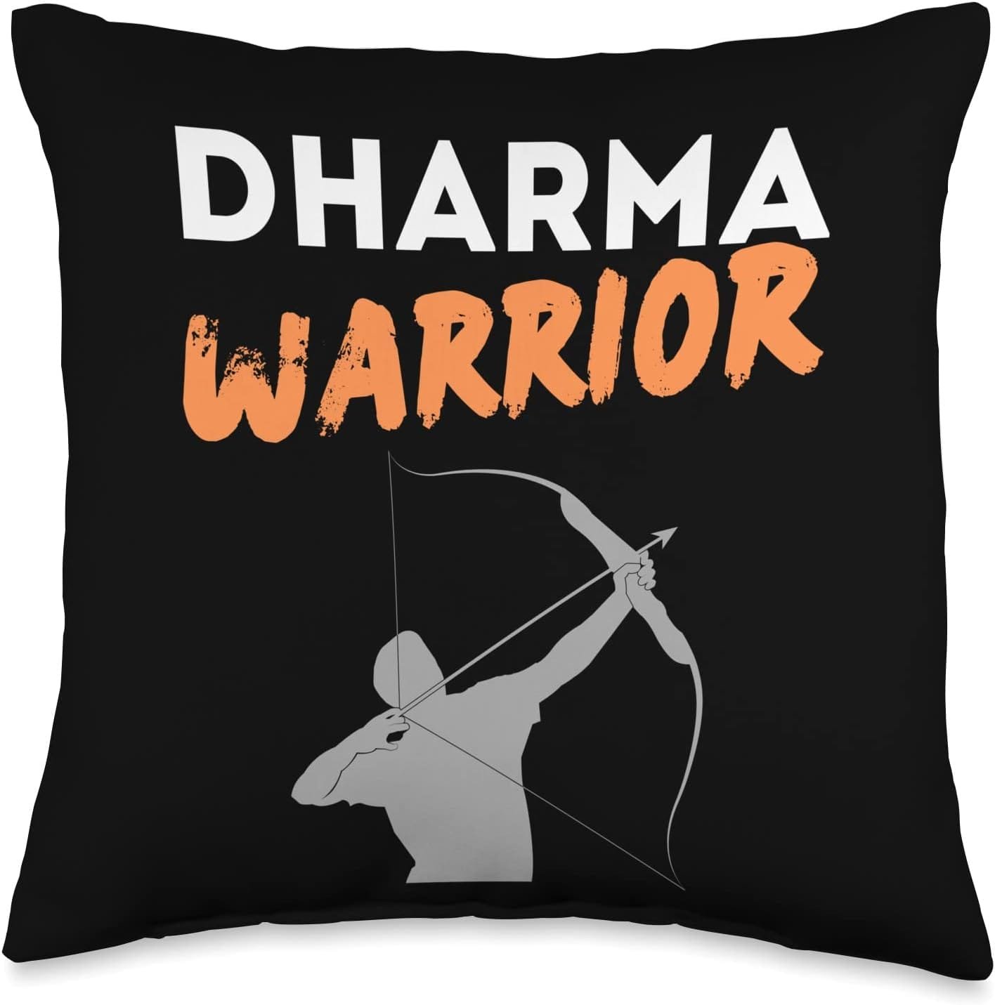 Dharma Warrior - Inspiring Hindu Spiritual, Cultural Throw Pillow (USA) 1 Dharma Warrior - Inspiring Hindu Spiritual, Cultural Throw Pillow (USA)