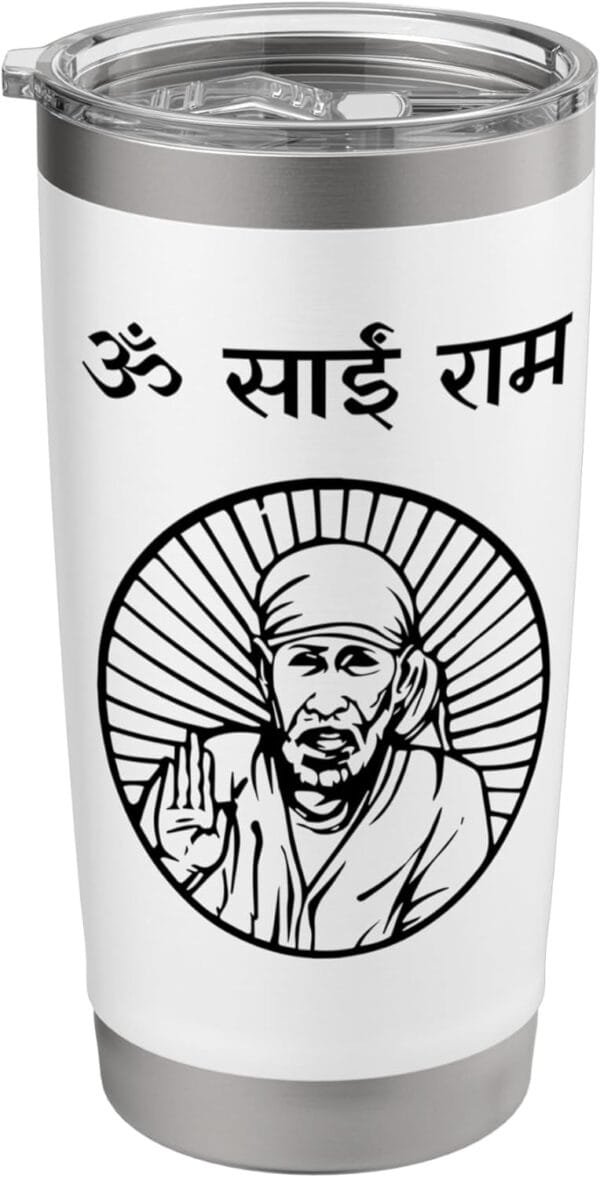 Sai Baba of Shirdi Blessing God Temple Puja Om Sai Ram Hindi TUMBLER (USA)