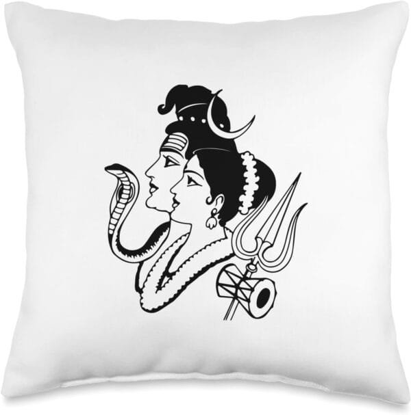 Shiva, Shankar, MahaShivratri Shiv Parvati Hindu Temple Puja Throw Pillow (USA)