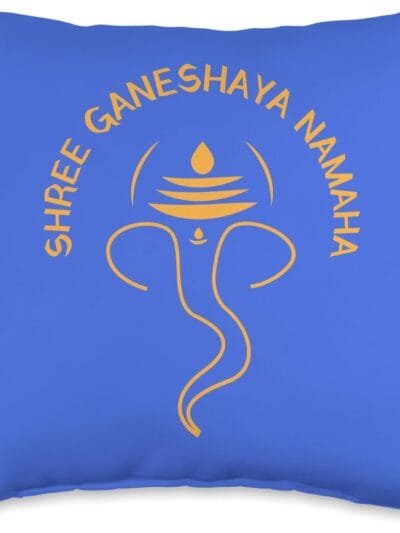 Ganapati, Ganesh, Shree Ganeshaya Namaha Ganeshotsav Puja Throw Pillow (USA)