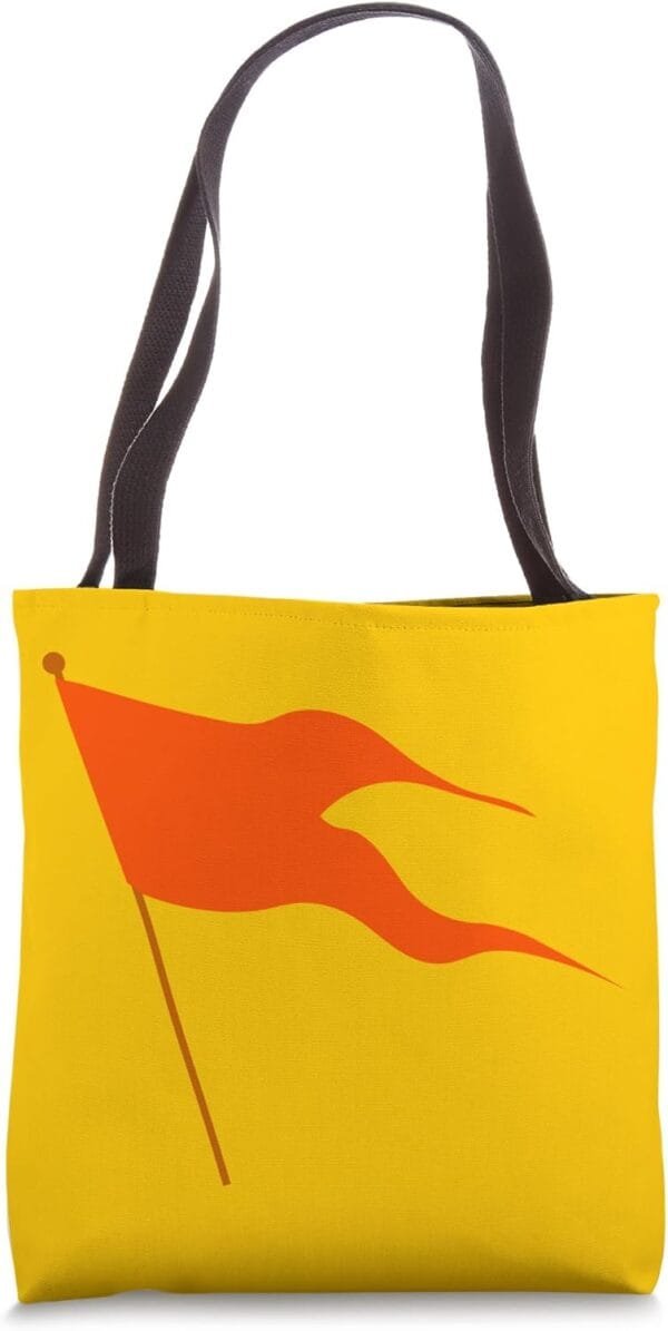 Hinduism Saffron Orange Flag, Sacred Pooja Hindu Temple Tote Bag (USA)