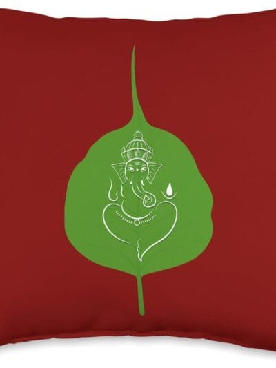 Ganapati, Ganesh, on Leaf Ganeshotsav Puja Throw Pillow (USA)