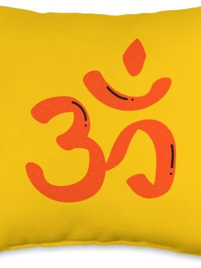 Hinduism Om, Sacred Pooja Hindu Temple Throw Pillow (USA)