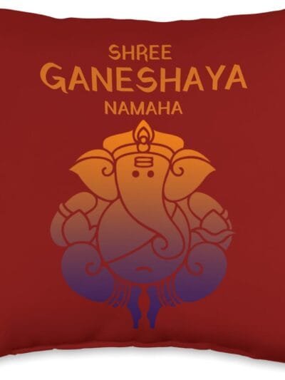 Ganapati, Ganesh, Shree Ganeshaya Namaha Ganeshotsav Puja Throw Pillow (USA)