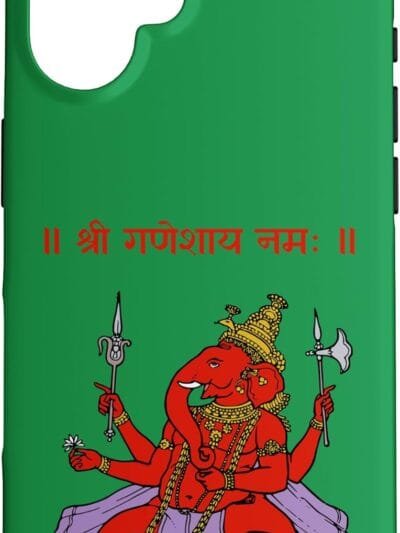 Ganapati, Ganesh, Shree Ganeshaya Namaha Sanskrit Puja iPhone Cases (Italy)