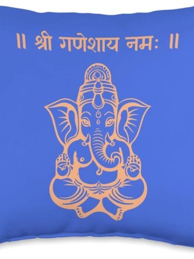 Ganapati, Ganesh, Shree Ganeshaya Namaha Sanskrit Puja Throw Pillow (USA)