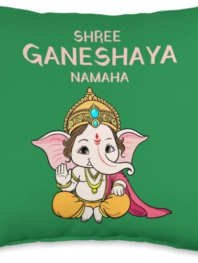 Ganapati, Ganesh, Shree Ganeshaya Namaha Ganeshotsav Puja Throw Pillow (USA)