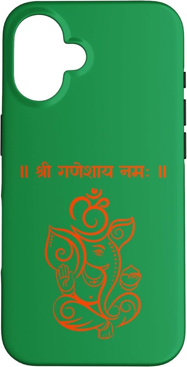 Ganapati, Ganesh, Shree Ganeshaya Namaha Om Sanskrit Puja iPhone Cases (Italy)