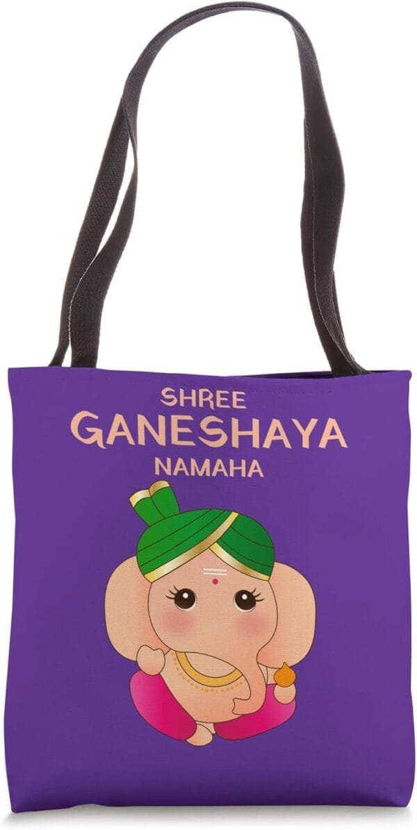 Ganapati, Ganesh, Baby Ganesha Shree Ganeshaya Namaha Puja Tote Bag (USA)