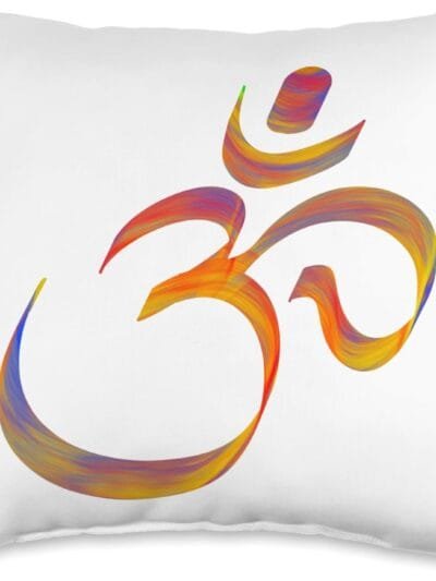 Hinduism Om, Sacred Pooja Hindu Temple Throw Pillow (USA)
