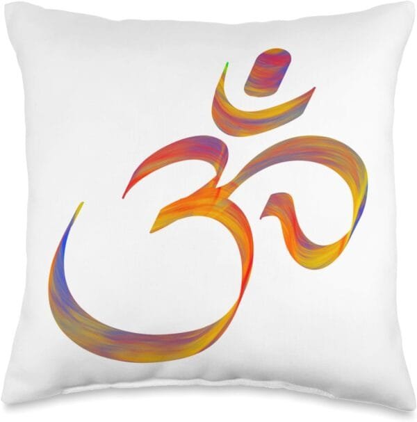 Hinduism Om, Sacred Pooja Hindu Temple Throw Pillow (USA)