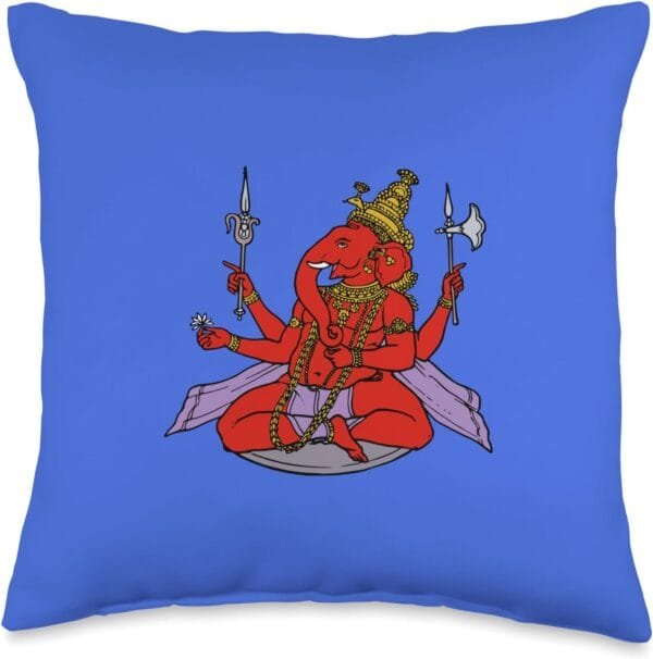 Ganapati, Ganesh, Ganeshotsav Puja Throw Pillow (USA)
