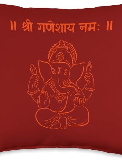 Ganapati, Ganesh, Shree Ganeshaya Namaha Sanskrit Puja Throw Pillow (USA)