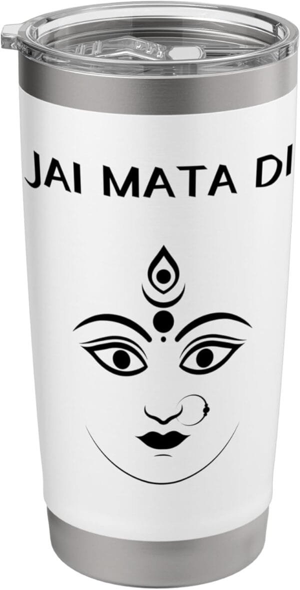Durga Mata, Navratri Indian Goddess Face Jai Mata Di Pooja TUMBLER (USA)
