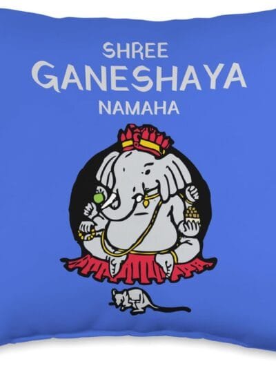 Ganapati, Ganesh, Shree Ganeshaya Namaha Ganeshotsav Puja Throw Pillow (USA)